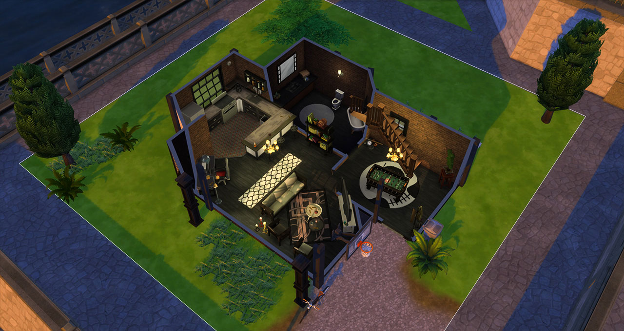 The sims 4 old brick house 1st floor plan