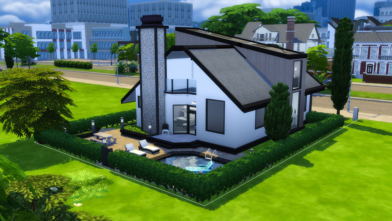The Sims 4 modern house back yard