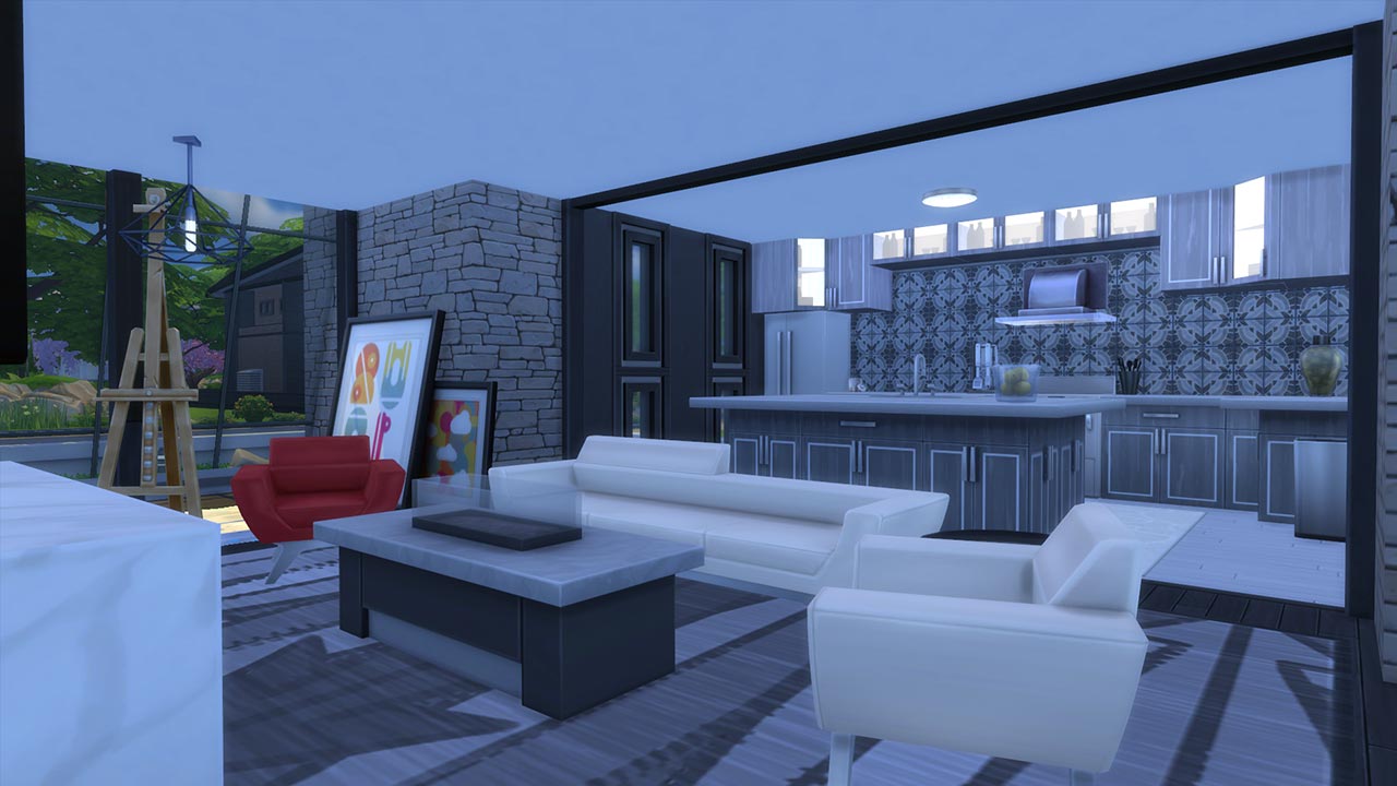 The sims 4 modern villa living room