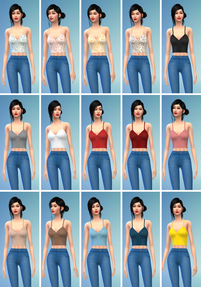 The sims 4 crop top cc colors
