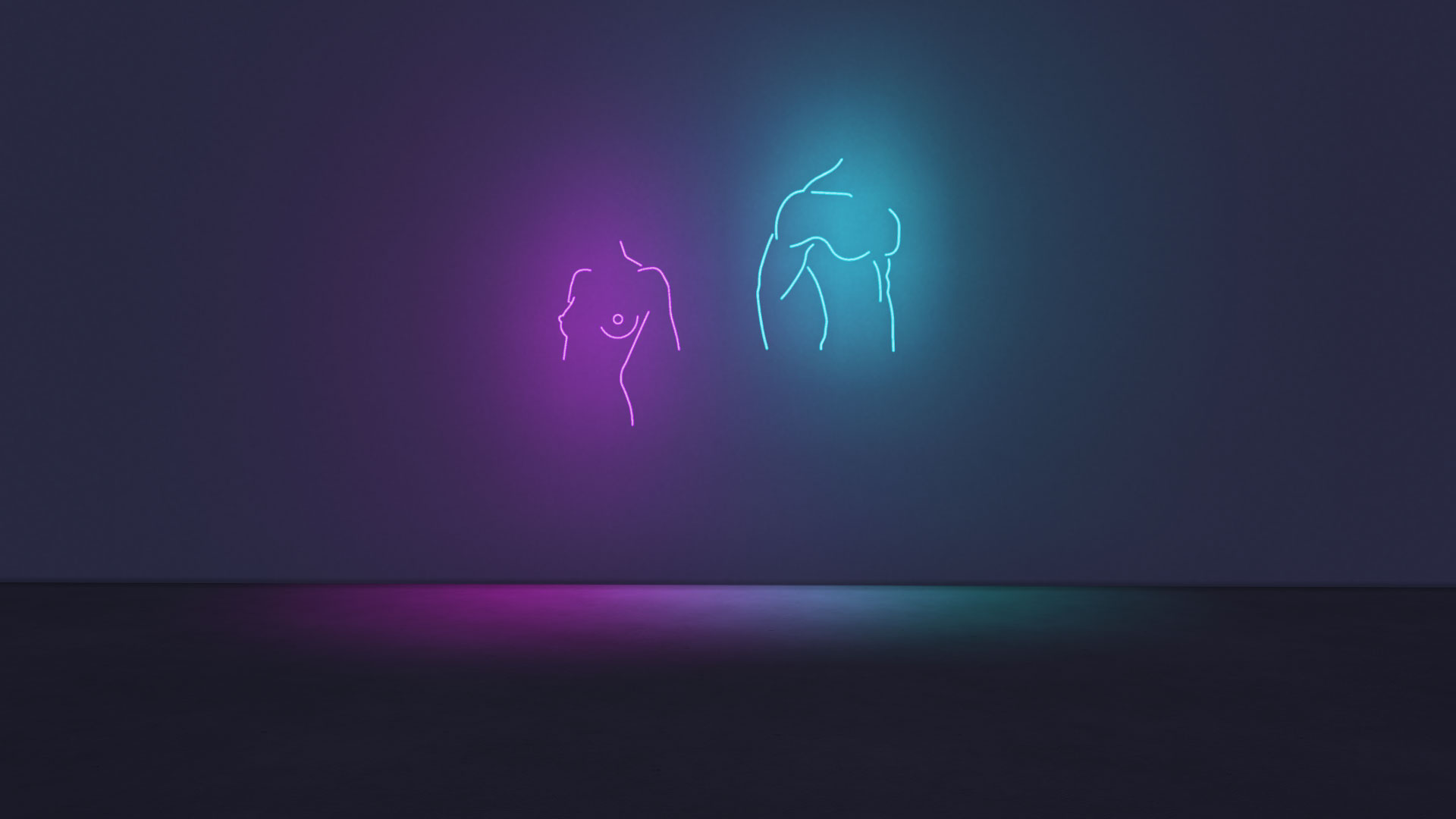 The sims 4 neon female body and male body sign