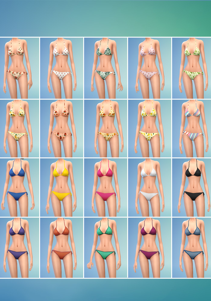 The sims 4 cc bikini set colors