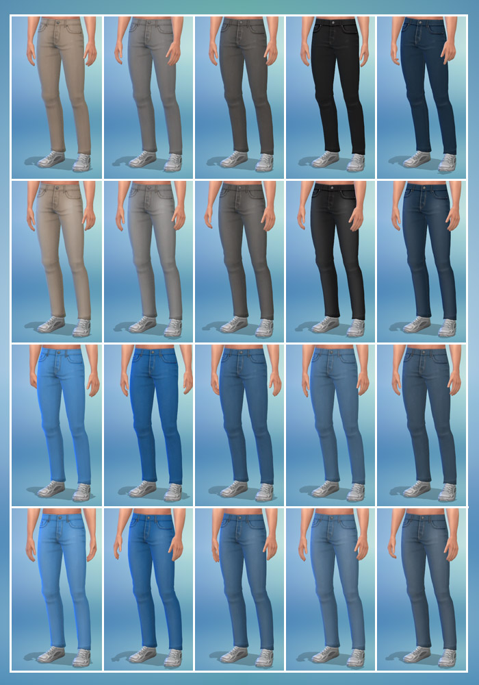 The sims 4 cc men jeans colors