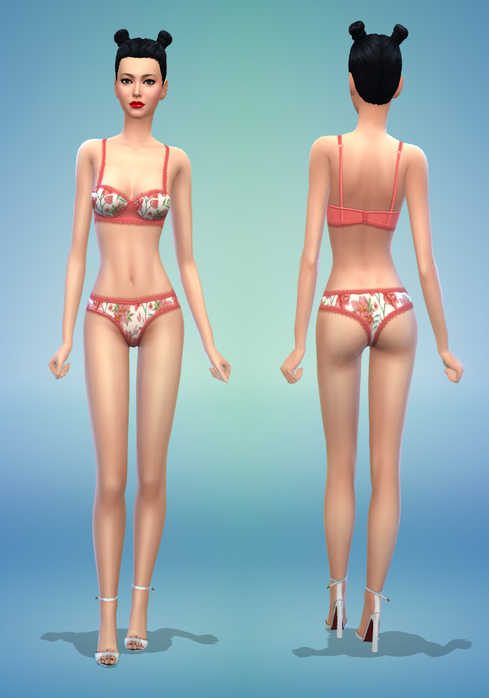 The sims 4 cc lingerie set bra and panty