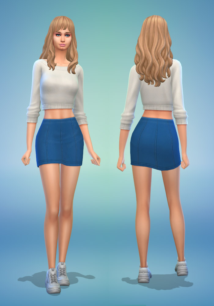 The Sims 4 cc denim mini skirt