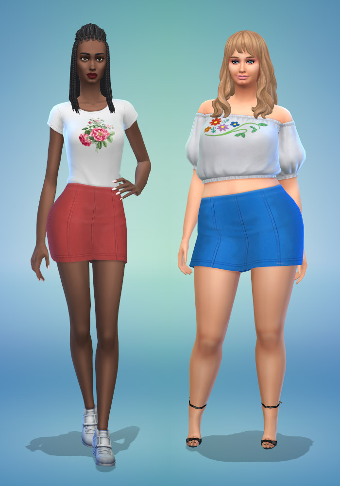 The Sims 4 cc jean skirt