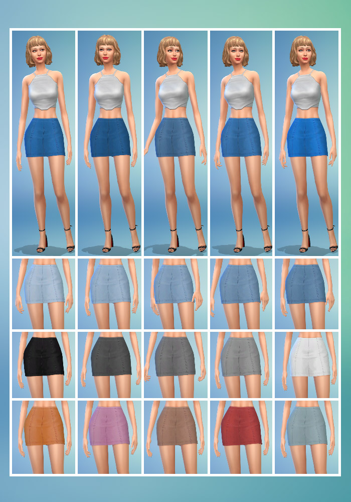 The Sims 4 cc jean mini skirt