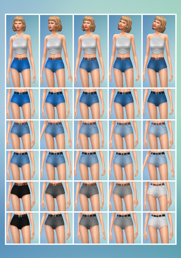 The Sims 4 Denim Shorts Colors
