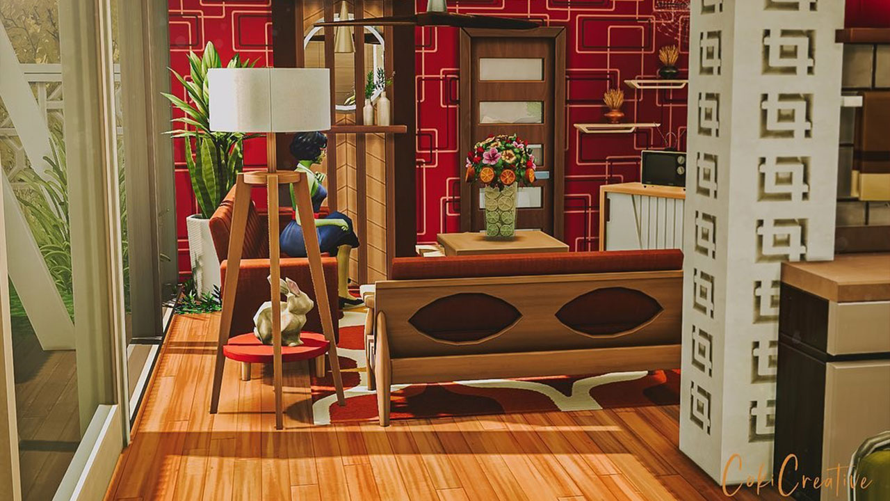 The Sims 4 Haunted Mid-Century Home Livingroom