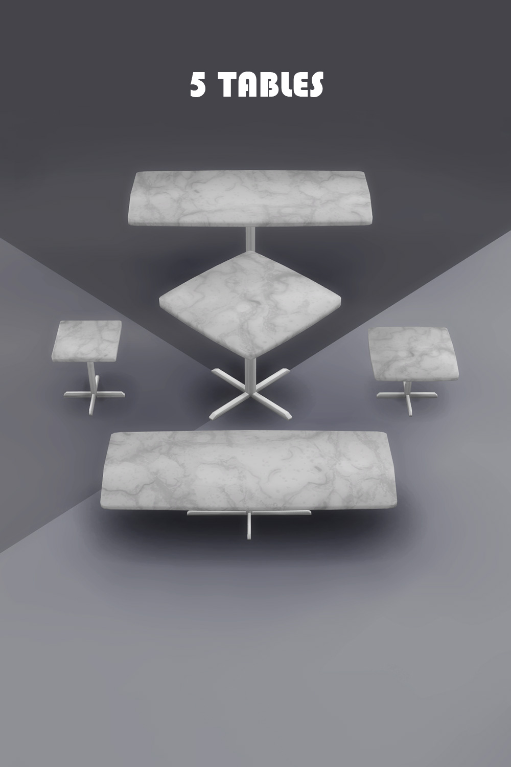 The Sims 4 CC Marble Table Set