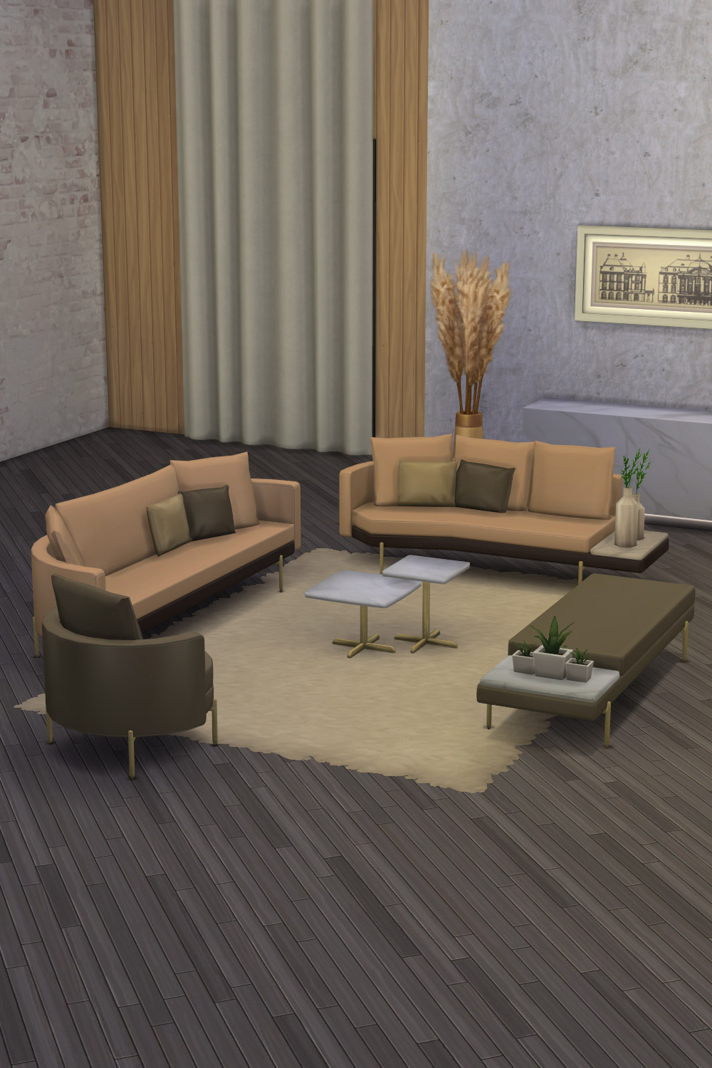 The Sims 4 Custom Content Furniture Sofa Set