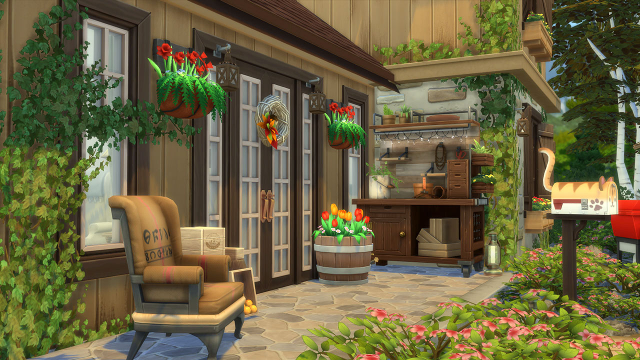 The sims 4 Forest Cottage Lots garden