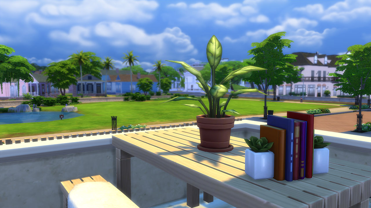 The sims 4 modern tiny house terrace