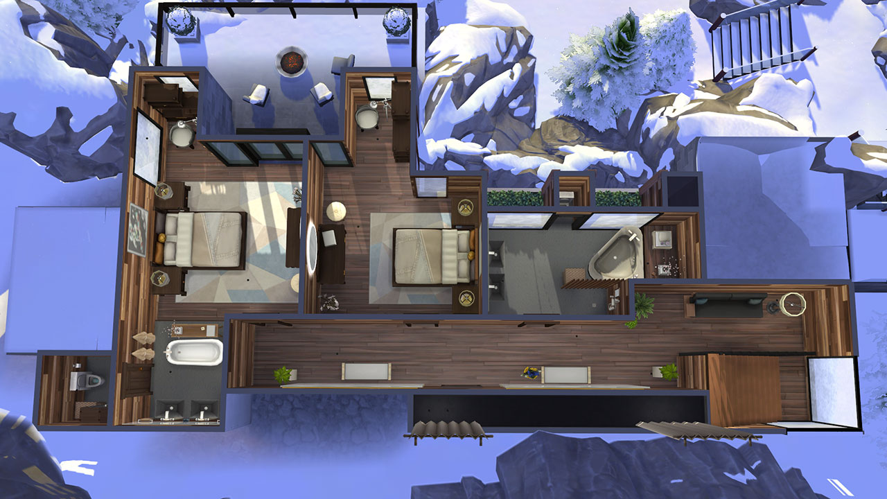 The Sims 4 Winter Mansion First Floor