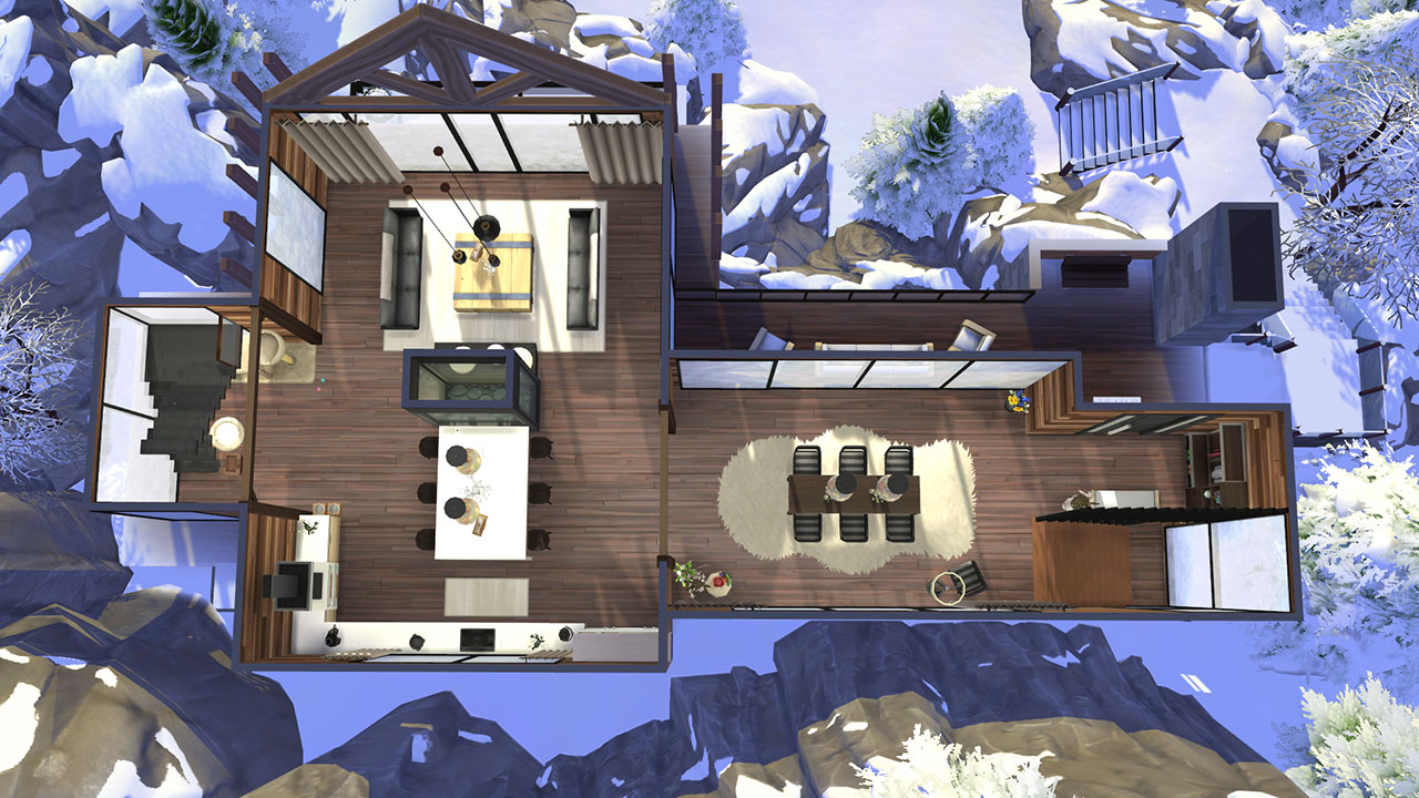 The Sims 4 Winter Mansion Ground Floor