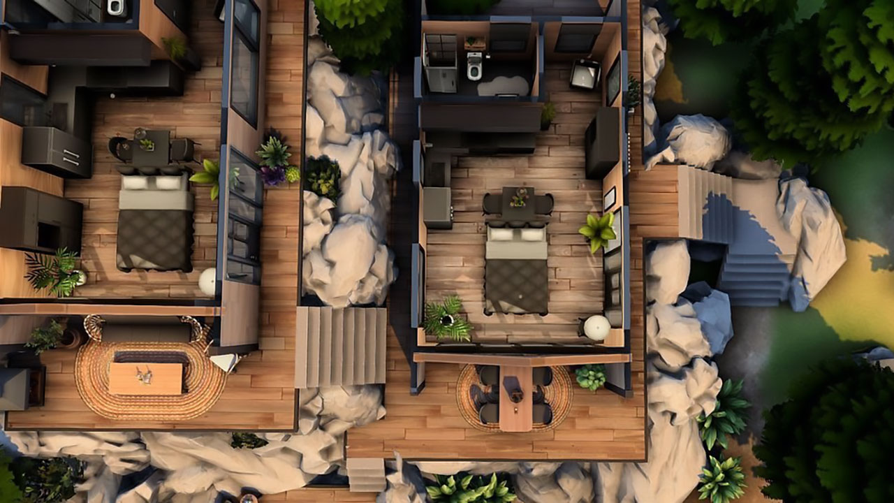 The Sims 4 Lake Retreat Floor Plan